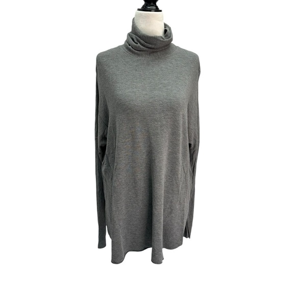 Kit and Ace Tops - Kit & Ace Grey Jersey Pullover Long Sleeve Turtleneck Tunic Top Size  6